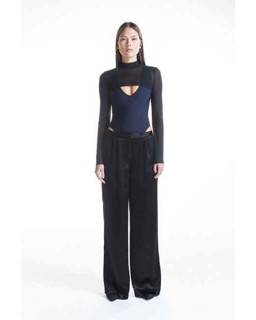 No'design Black Satin Palazzo Pants