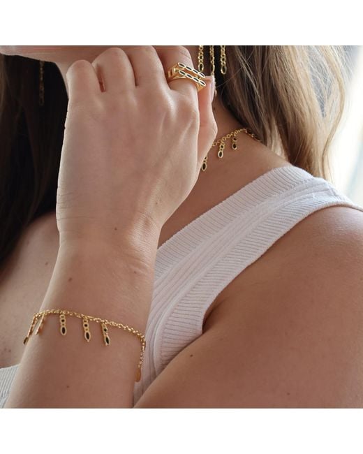 Linda Fiore Metallic Amalei 18K Vermeil Bracelet Dark Enamel