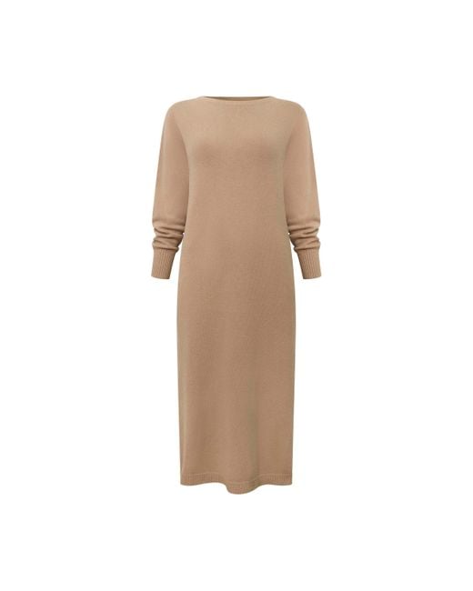 James Lakeland Natural Neutrals Taupe Knitted Midi Dress