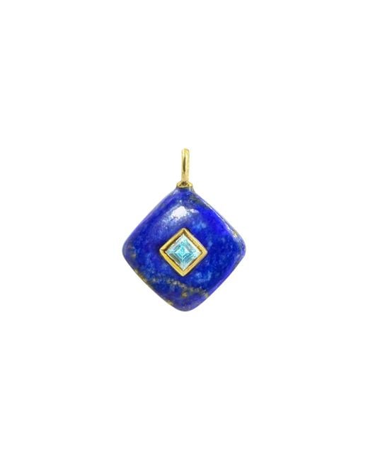 KAMARIA Blue Lapis Gemstone Pendant With Topaz