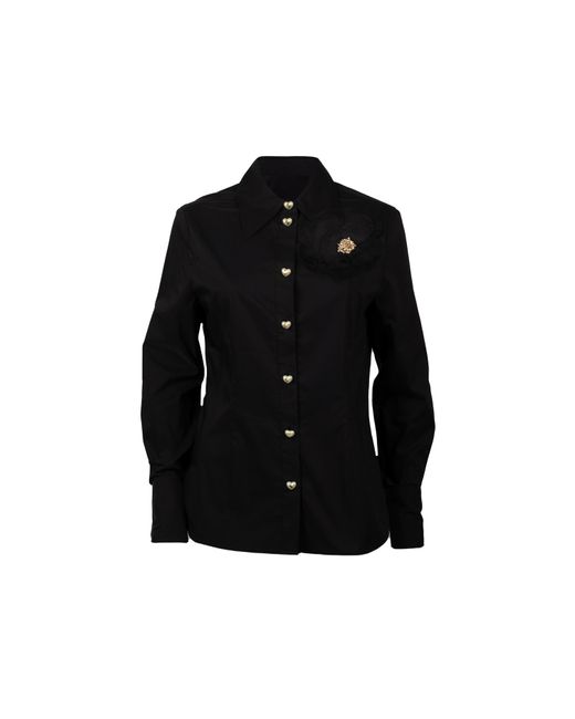 Laines London Black Laines Couture Tie Shirt With Corsage