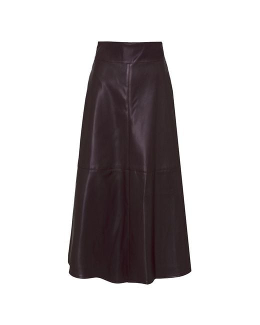 The Extreme Collection Brown Midi Skirt Faux Leather Merlot