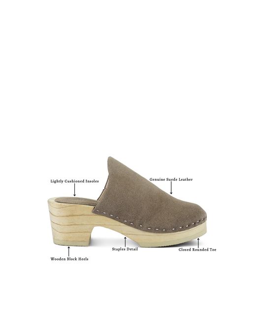 Rag & Co Natural Darcie Suede Clogs