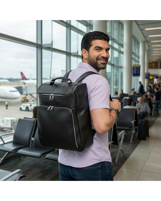 Luis Steven Black Large Laptop Pack for men