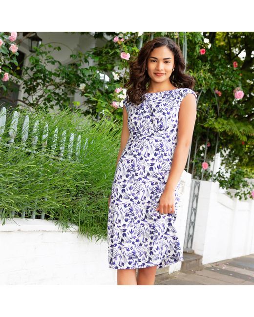 Alie Street London Blue Petite Pippa Shift Dress