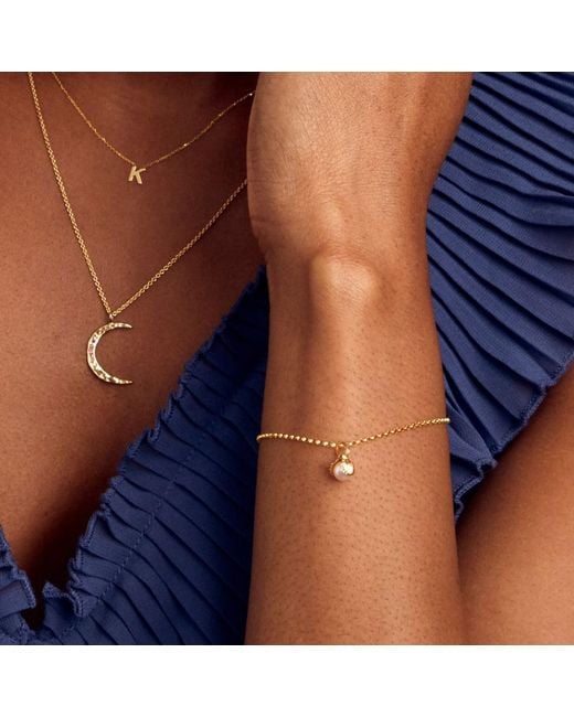 Posh Totty Designs Metallic Gold Pearl & Shell Charm Bracelet