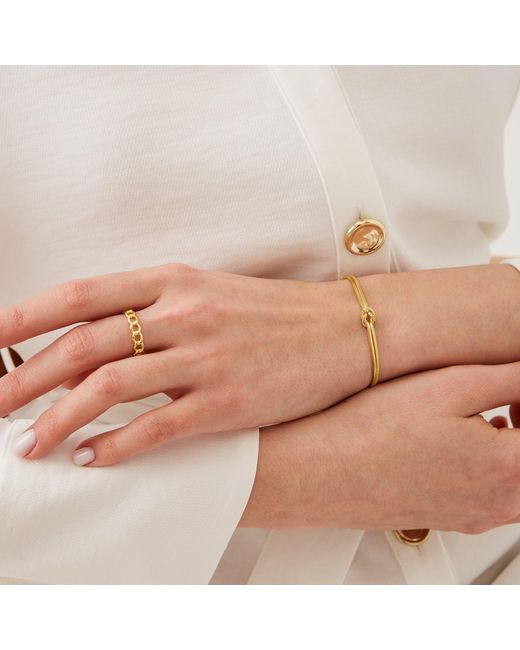 Spero London Metallic Knot Bracelet & Ring Set