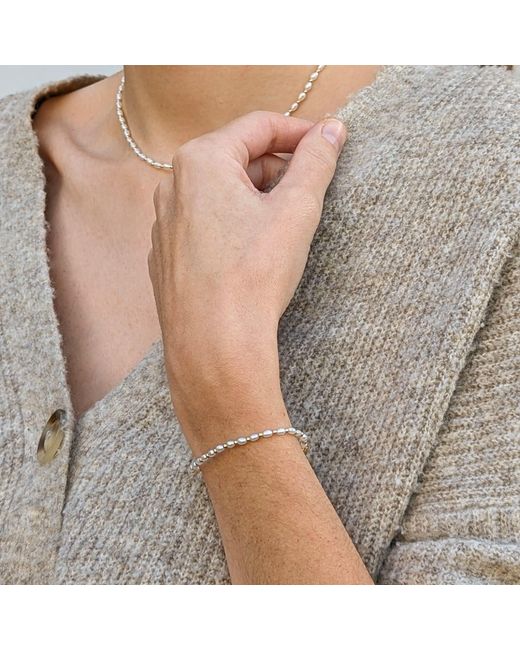 Kiri & Belle Metallic Nina Tiny Pearl And Bead Filled Bracelet