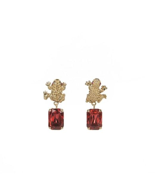 Addicted White Armonia Chadelier Earrings Plated With Ruby Crystal