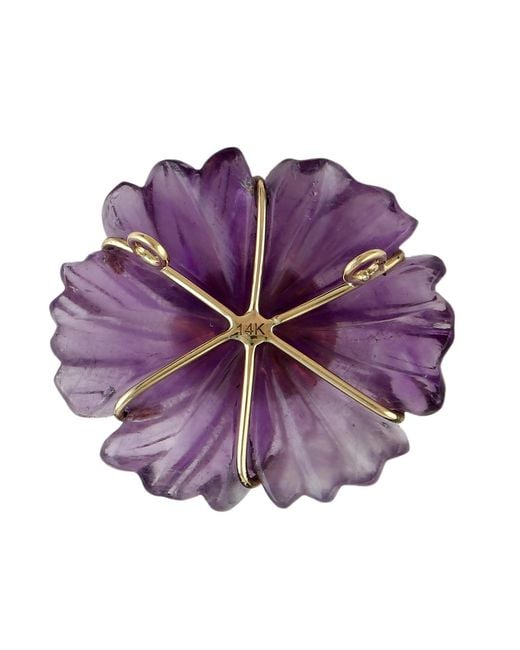 Artisan Purple Carved Amethyst & Opal Floral Pendant