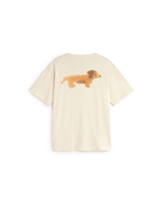 Thinking Mu White Perro Salchicha Back Aaron T-Shirt for men