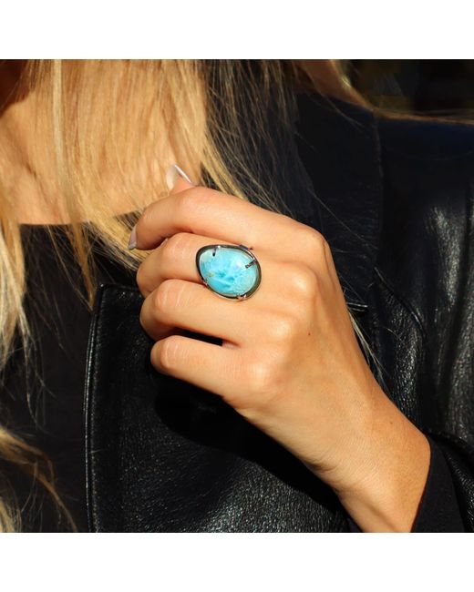 Mineralgems•Studio Blue Larimar Ocean Ring Fail