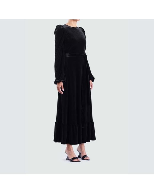 Meem Label Blue Swinton Velvet Dress