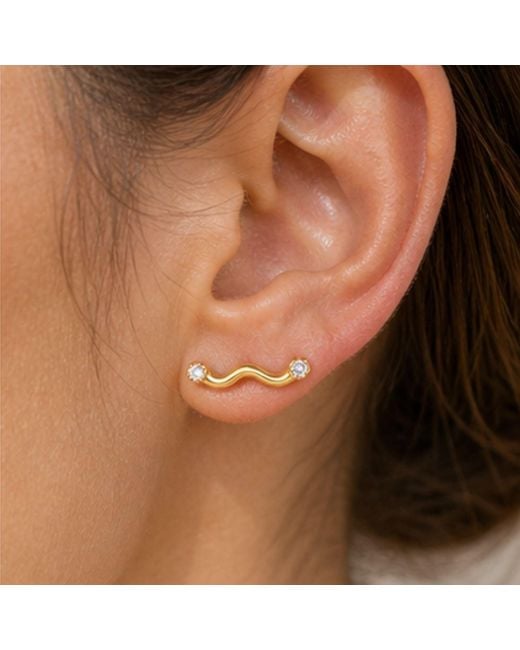 Lily Flo Jewellery Metallic Between Now And Tomorrow Diamond Stud Earrings