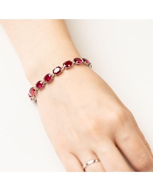 Belinda Jewelz Pink Kierra Oval-Cut Ruby Tennis Bracelet