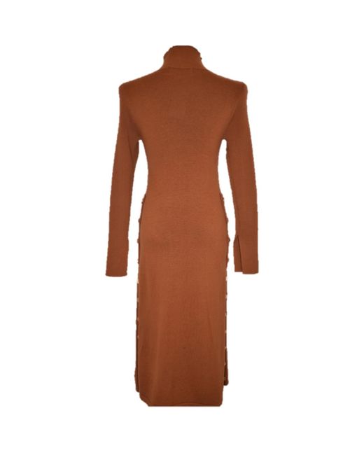 Chuks Collins Women's Brown Burnt Ribbed Sweater Dress - www.ice4pros.com.br