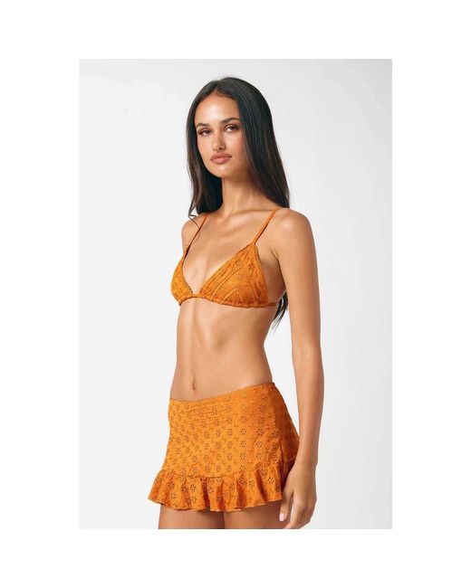 Blackbough Swim Brown Cynthia Triangle Top Caramel Eyelet