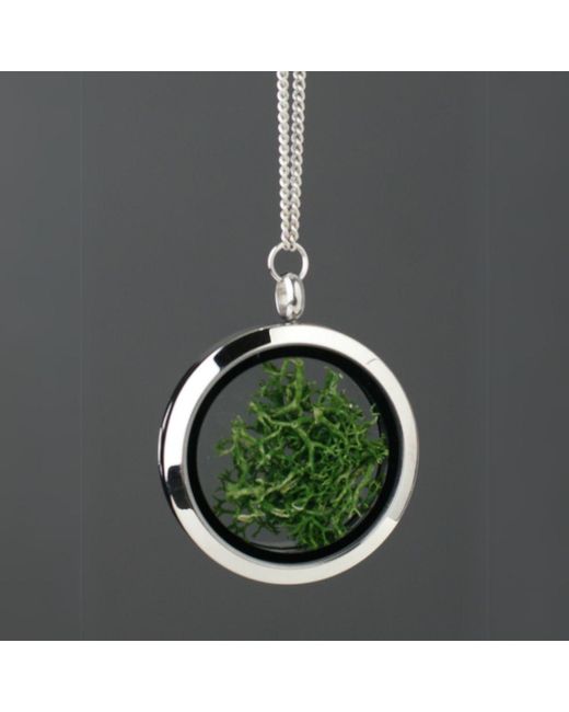 My Little Nature Green Designer Jewellery Necklace With Preserved Moss