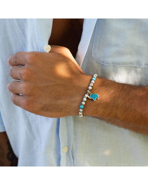 Ebru Jewelry Blue Elephant Soul Bracelet for men