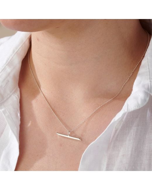 Posh Totty Designs White Sterling Flow T Bar Necklace