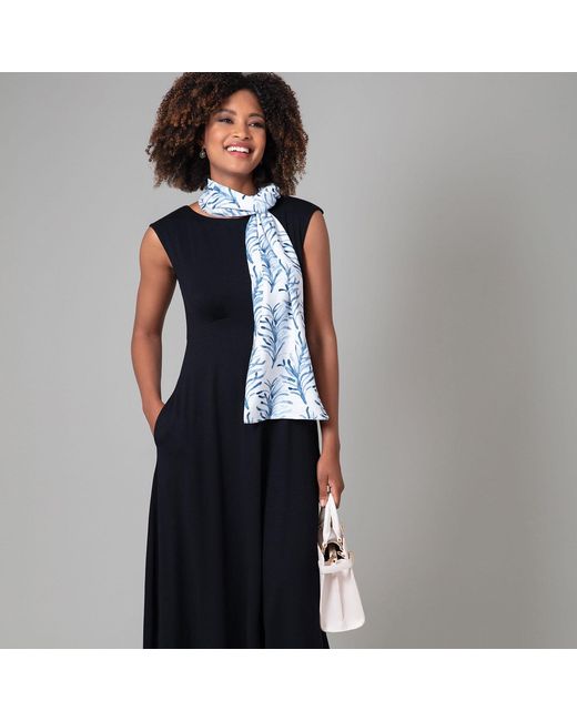 Alie Street London Blue Azra Scarf And Floral Design
