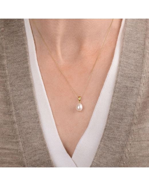 Nellou Jewellery Metallic Ellen Mini Pearl Drop Necklace Sterling