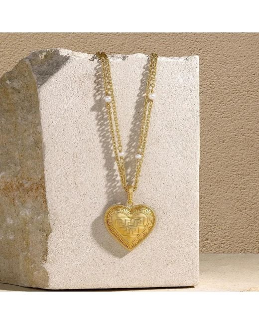Karma and Luck Metallic Pure Devotion Pearl Heart Necklace