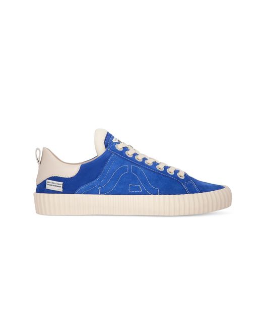 Springa | Unique Vulcanized Sneakers Italian Handmade Blue Wavy Suede Light Sneakers for men