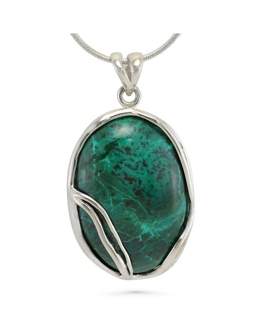 Isla Silver Green Sterling Chrysocolla Pendant