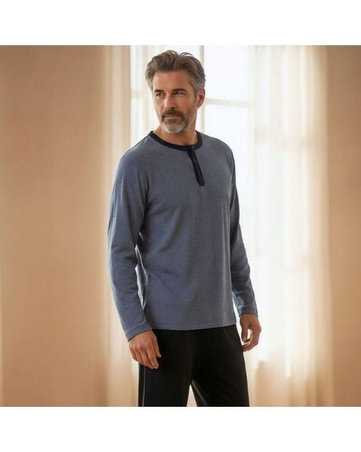 Zd - Zero Defects Blue Long Modal Pyjamas Leios for men