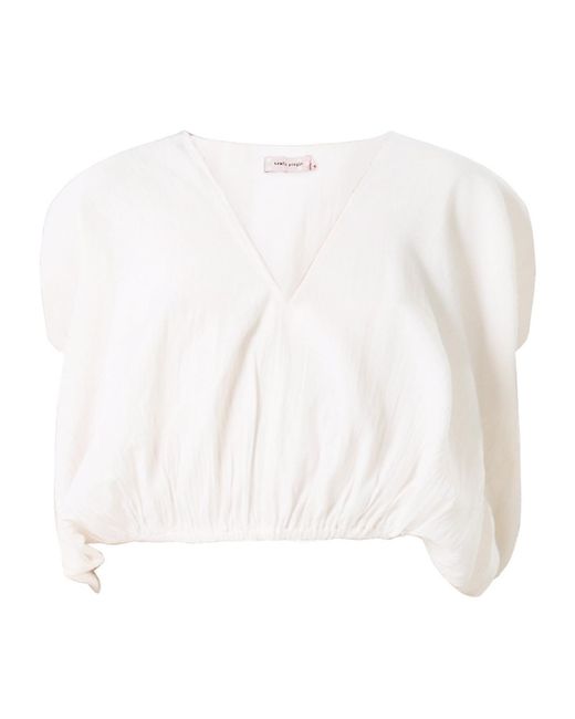Traffic People White Neutrals Cream Tea Off- Whispers Cropped Top
