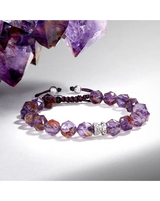 AWNL Purple Rosa Roxburghii Phantom Quartz Macrame Bracelet