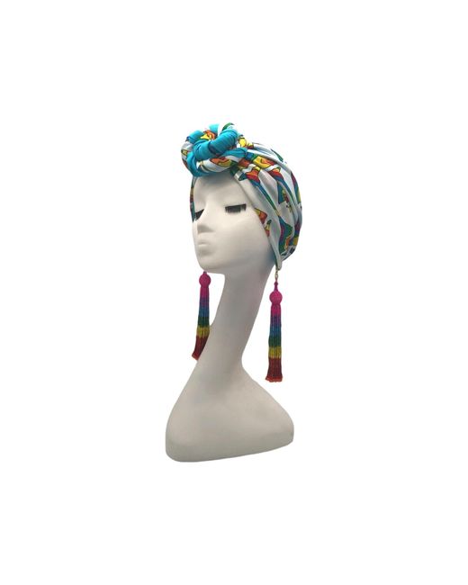 Julia Clancey Green Edith Martini Rainbow Pride & Joy Azure Luxe Turban
