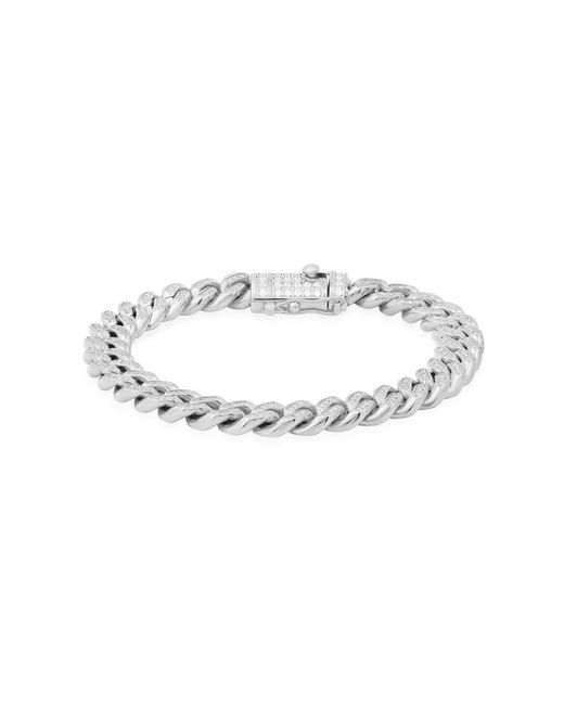 Steeltime Metallic Stainless Steel 10Mm Miami Cuban Link Cz Iced Out Bracelet With Box Clasp 9 Inch for men
