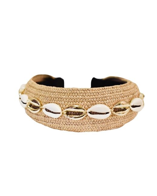 Adriana Pappas Designs Metallic Mixed Shells Wide Headband