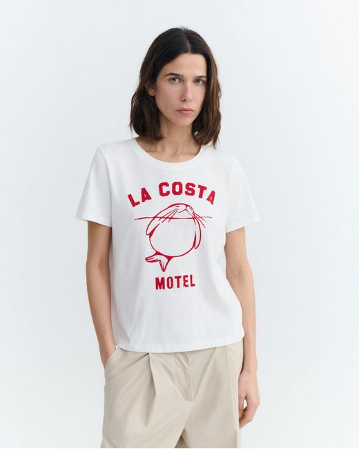 Thinking Mu White Animal Motel Ida T-Shirt
