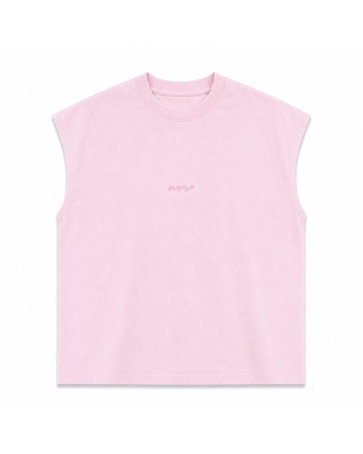 mysimplicated Pink Oversized Sleeveless Tee for men