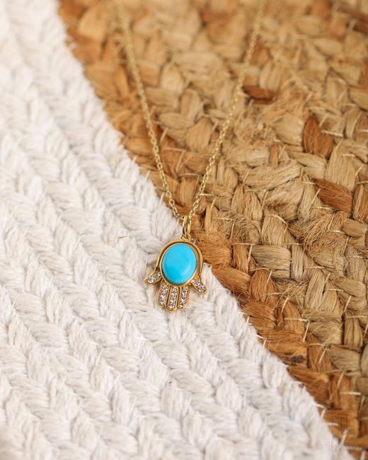 The Jewelz Blue Hamsa Charm Pendant
