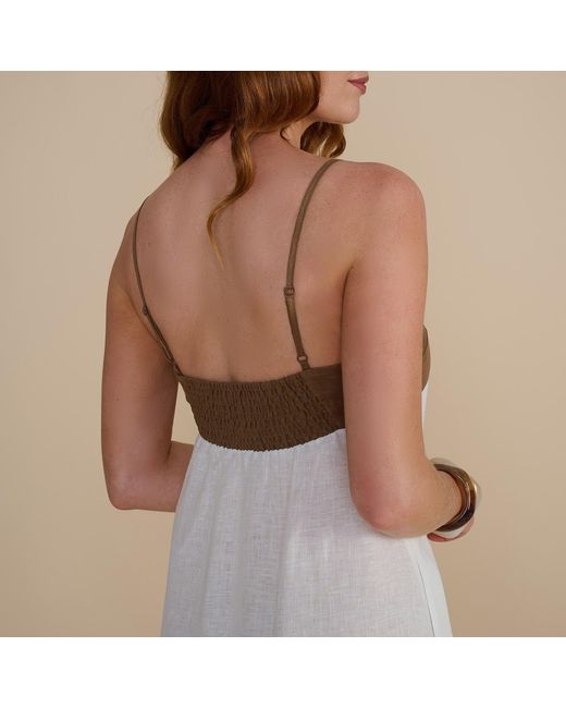 The Summer Edit Gray Olivia Luxe Linen Maxi Dress