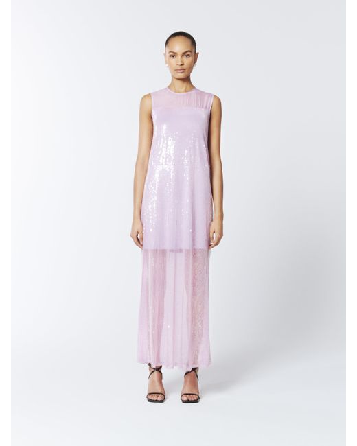 Sour Figs Purple Sequined Sheer Gown