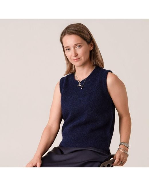 Porridge Knitwear Blue Alpaca Julia Tank