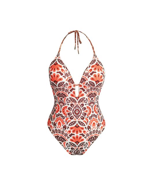 Jessie Zhao New York Orange Neutrals Savanna Reversible One Piece Swimsuit