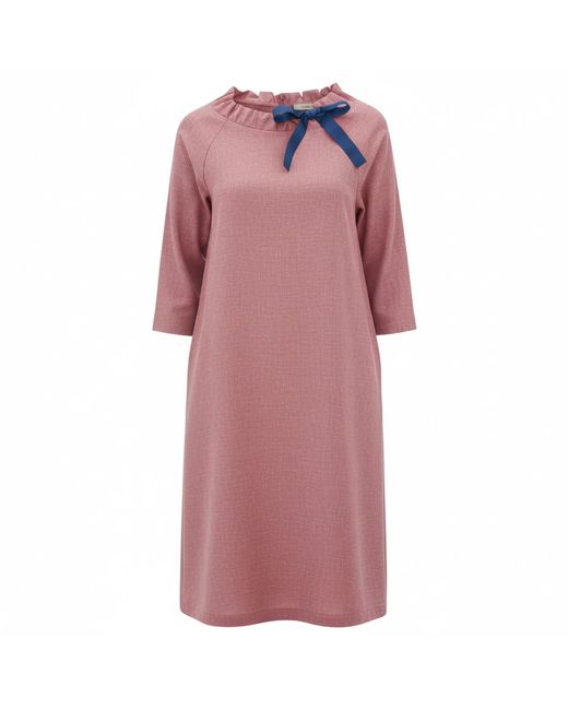 LeMuse Pink French — Stonewashed Linen Dress With Adjustable Ribbon Bow