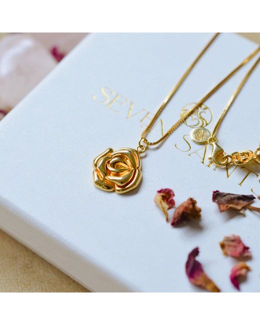 Seven Saints Metallic Mystic Rose Adjustable Necklace, As Seen On Olivia Culpo
