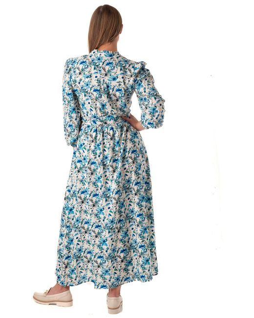 Franchetti Bond Blue Tomassa Garden Floral Occasion Dress