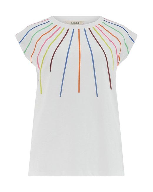 Sugarhill White Chrissy Relaxed Tank T-Shirt Off- Lazer