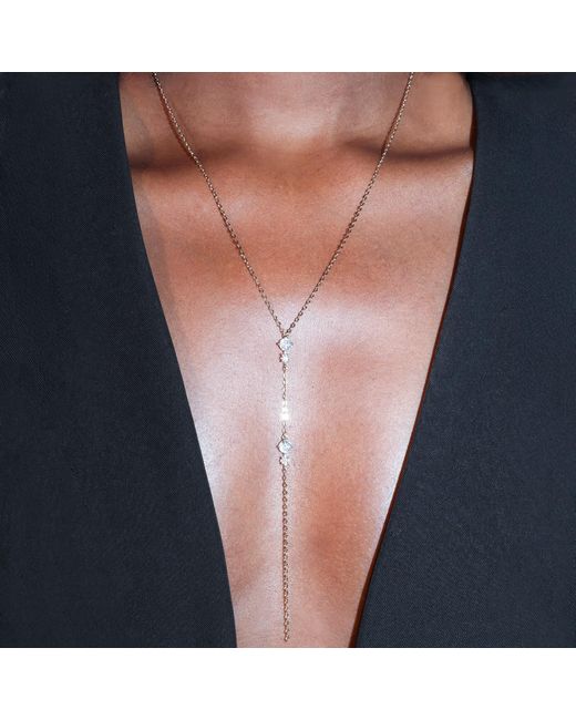 Studio Baloge White Nalya Lariat Necklace