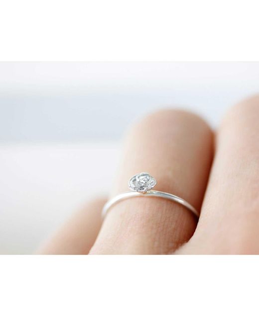 Lee Renee White Poppy Stacking Ring –