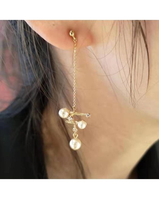 Grosse Metallic Pearl & Crystal Statement Drop Earring, Series Pearl Light