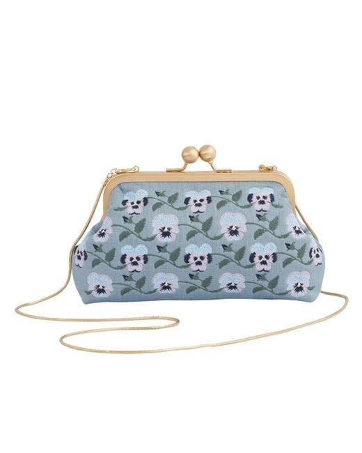 Fable England Blue Pansy Victoriana Clutch